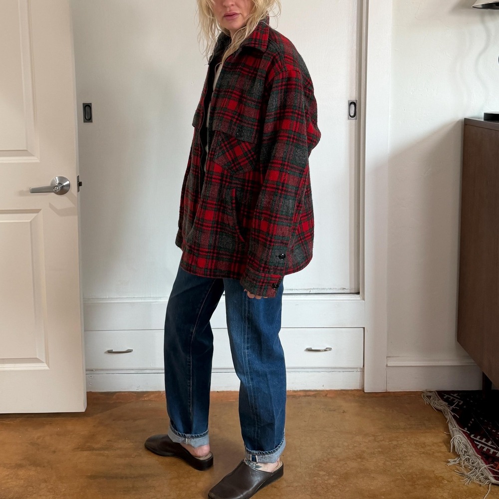 Vintage Johnson Woolen Mills Red plaid wool jacket‎ - Picture 4 of 6